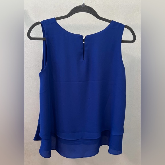 Chiffon Layered Tank Top with Round Neck - Picture 2 of 6